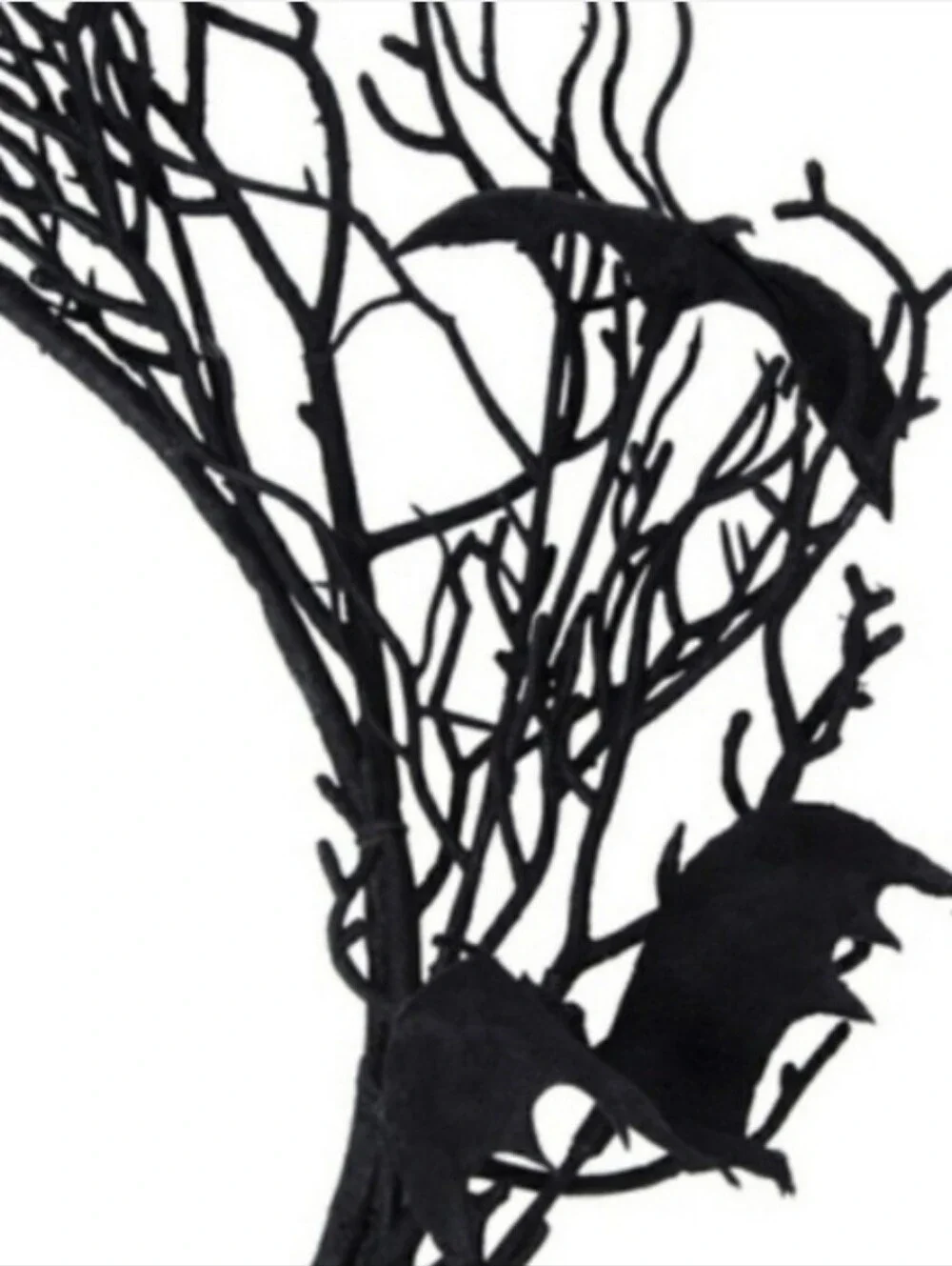 Black Twig Spooky Bat Halloween Wreath – Home Accents
